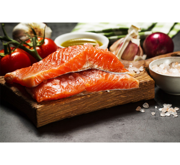 Saumon sauce bonne femme et lentilles